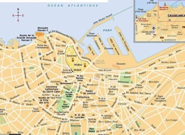 Mapa lotnisk Casablanca