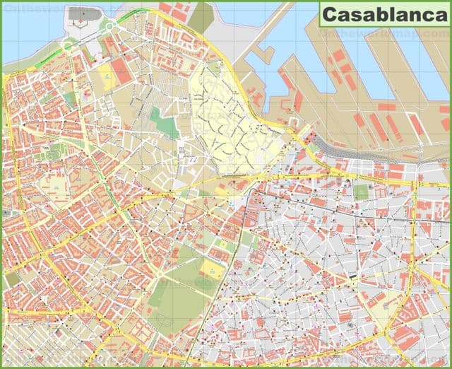 Mapa miasta Casablanca