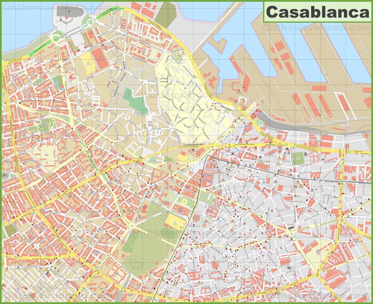 Mapa miasta Casablanca