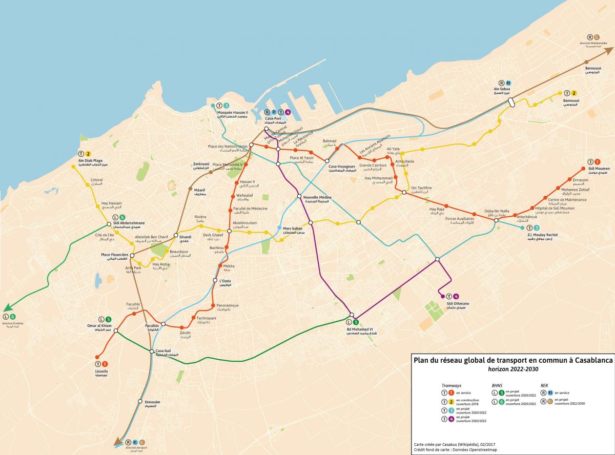 Mapa komunikacyjna Casablanki