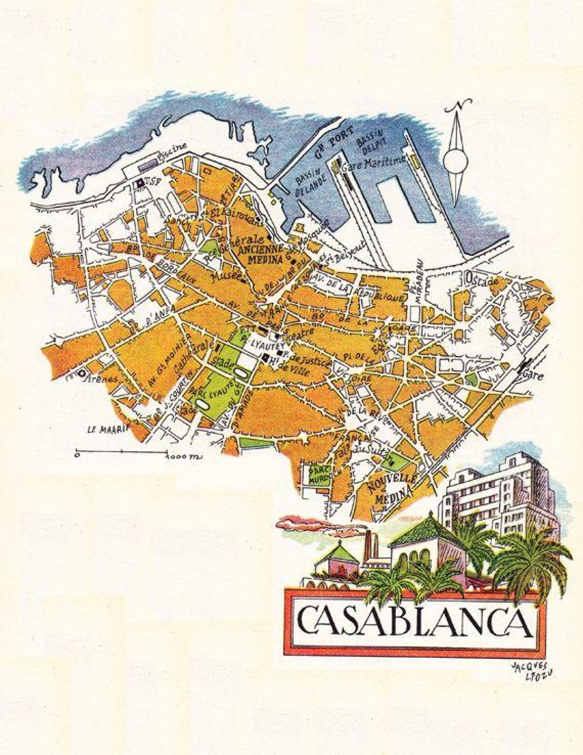 Antyczna mapa Casablanki